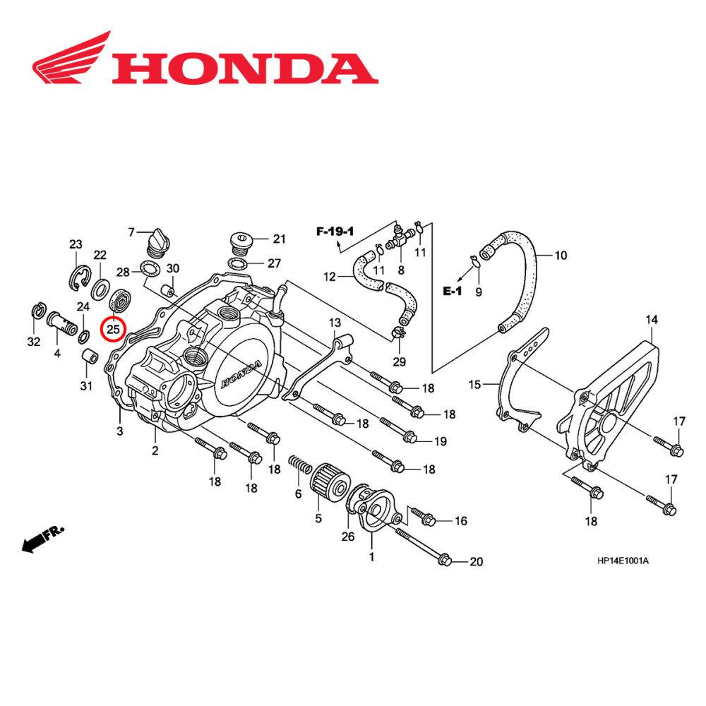 Retentor da Tampa do Motor Esquerdo Original Honda para CRF/CRFX250/450 08/15 CRF150 12/15 10X21X5