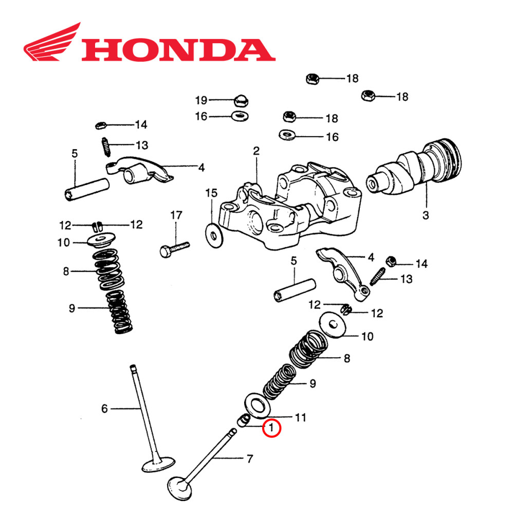 Retentor da Válvula Original Honda para Admissão e Escape CRF230 03/09+12/15 Admissão CRF450 02/08 CRFX450 05/17