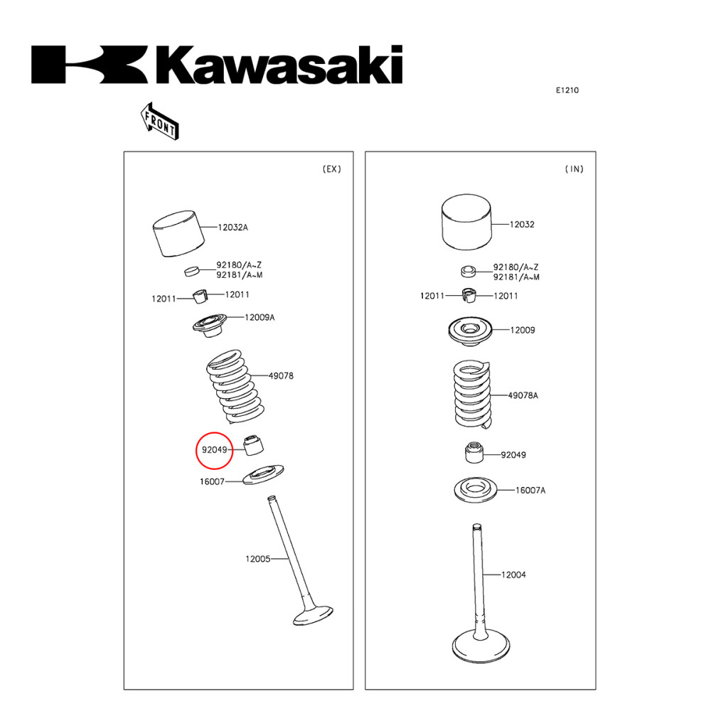 Retentor de Válvula Original Kawasaki para KXF250 04/19 RMZ250 04/05