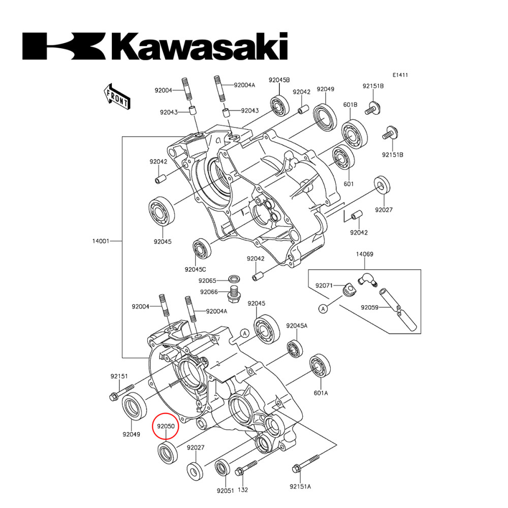 Retentor de Eixo do Pinhão Original Kawasaki para KX65 00/15