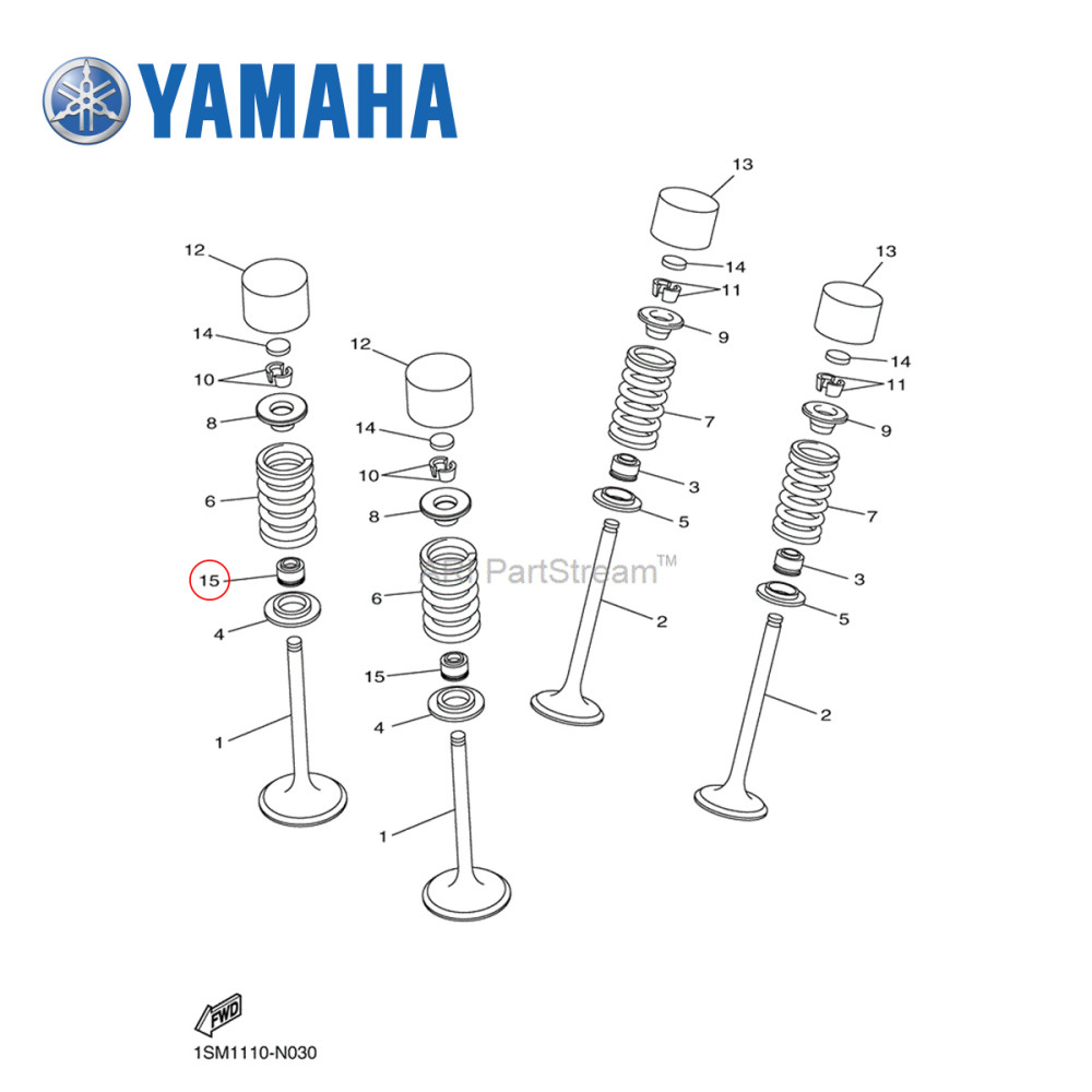 Retentor de Válvula Original Yamaha para Admissão YZF250 14/17 WRF250 14/17 Escape YZF400/426/450 03/09 WRF450 03/15