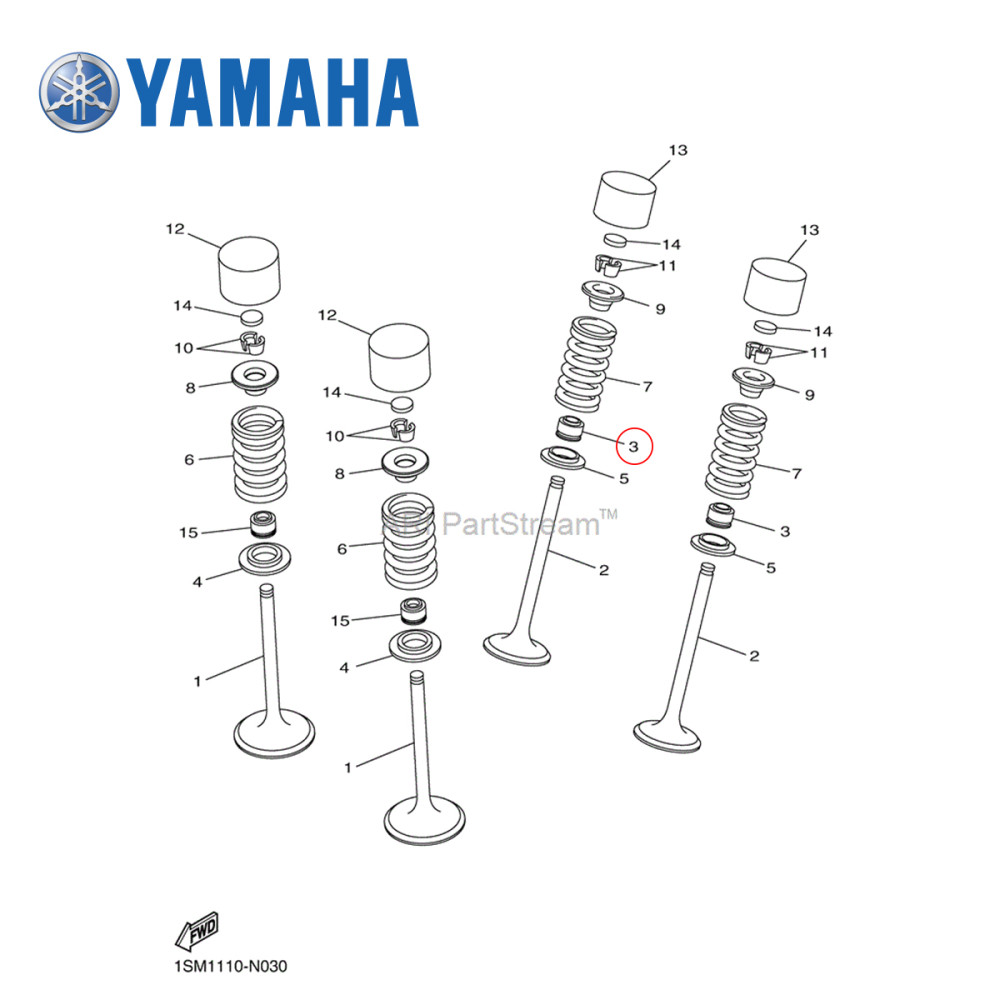 Retentor da Válvula de Escape Original Yamaha para YZF250 14/17 WRF250 14/17