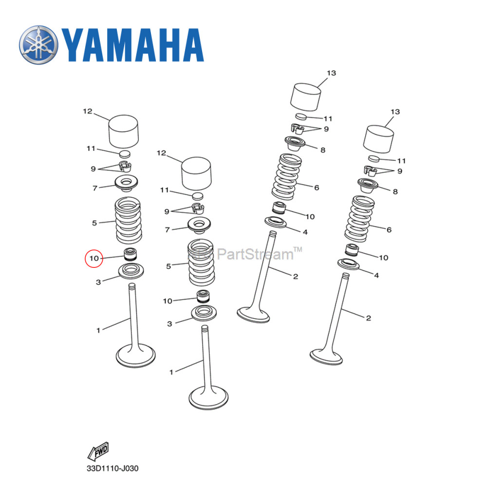 Retentor da Válvula de Admissão ou Escape Para YZF 450 YZ 450FX 16/22 WRF 450 16/22 - Original Yamaha