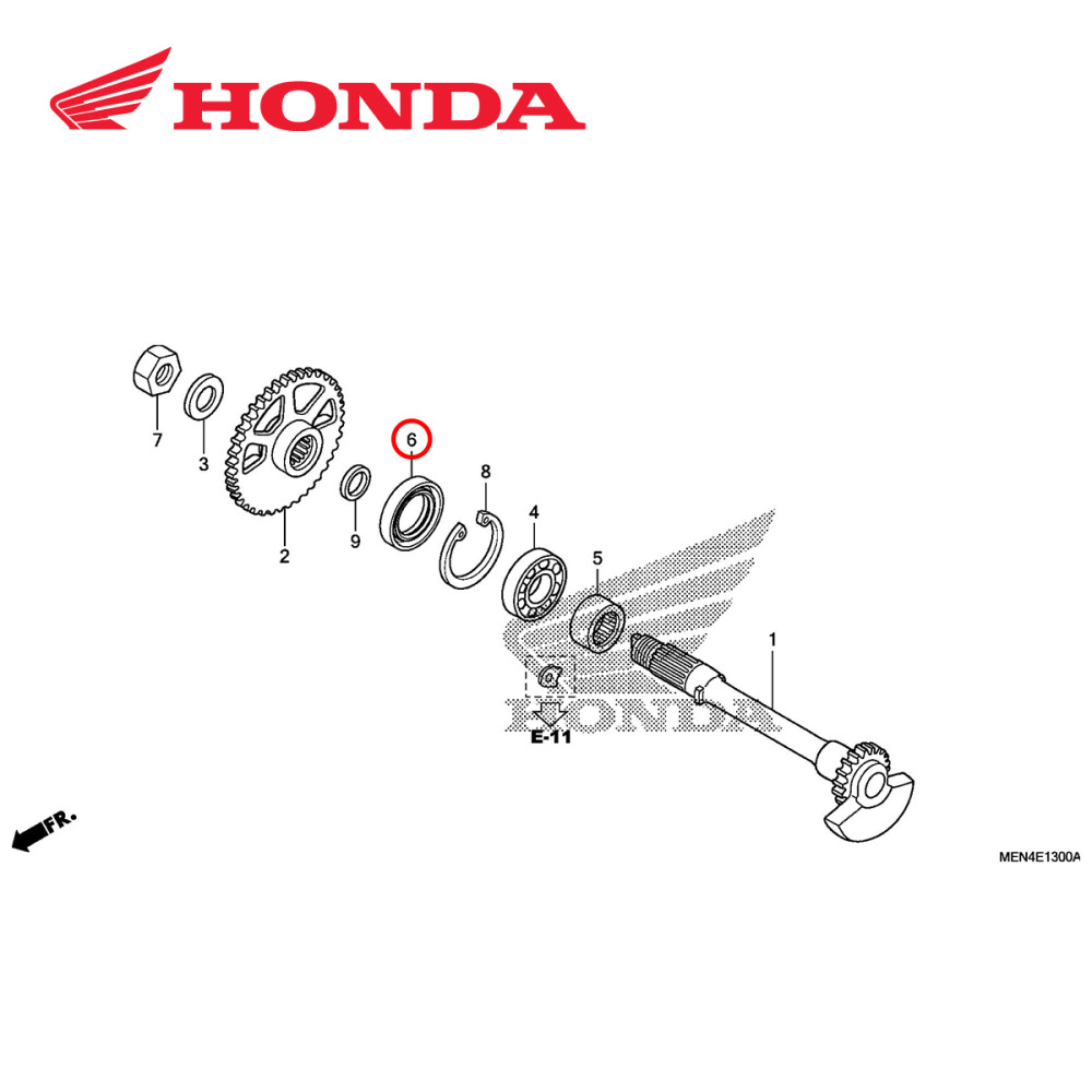 Retentor do Eixo do Balanceiro Original Honda para CRF450R 09/16 22X36X7.5