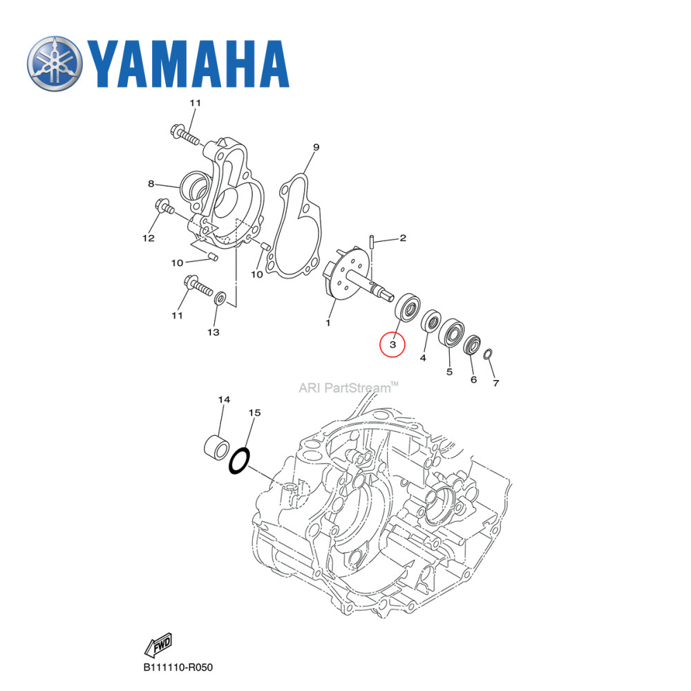 Retentor do Eixo da Bomba D'Água Original Yamaha para YZ125 05/15 YZF250/450 14/17 WRF250 15/17 WRF450 16/17 Grande 8X22X7