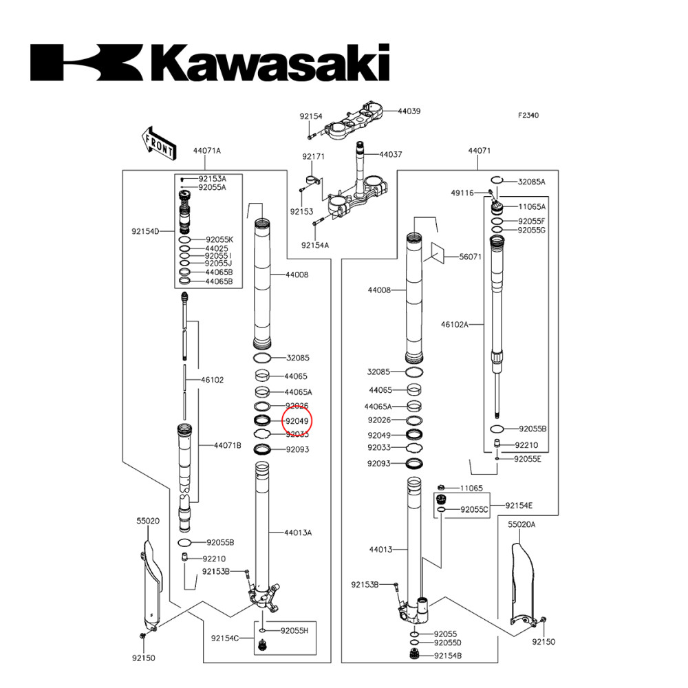 Retentor de Garfo Original Kawasaki para KXF450 15/19