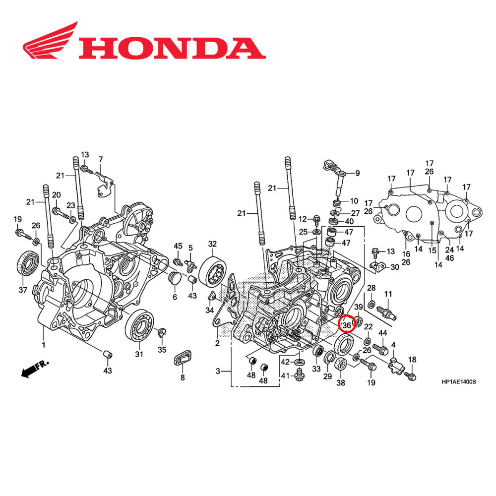 Retentor do Virabrequim Original Honda CRF 250R 04/17 CRF 250X 04/17 CRF 450R 02/21 CRF 450X 05/21 CRF 450RX 17/21 CRF 150 07/21 Lado Esquerdo
