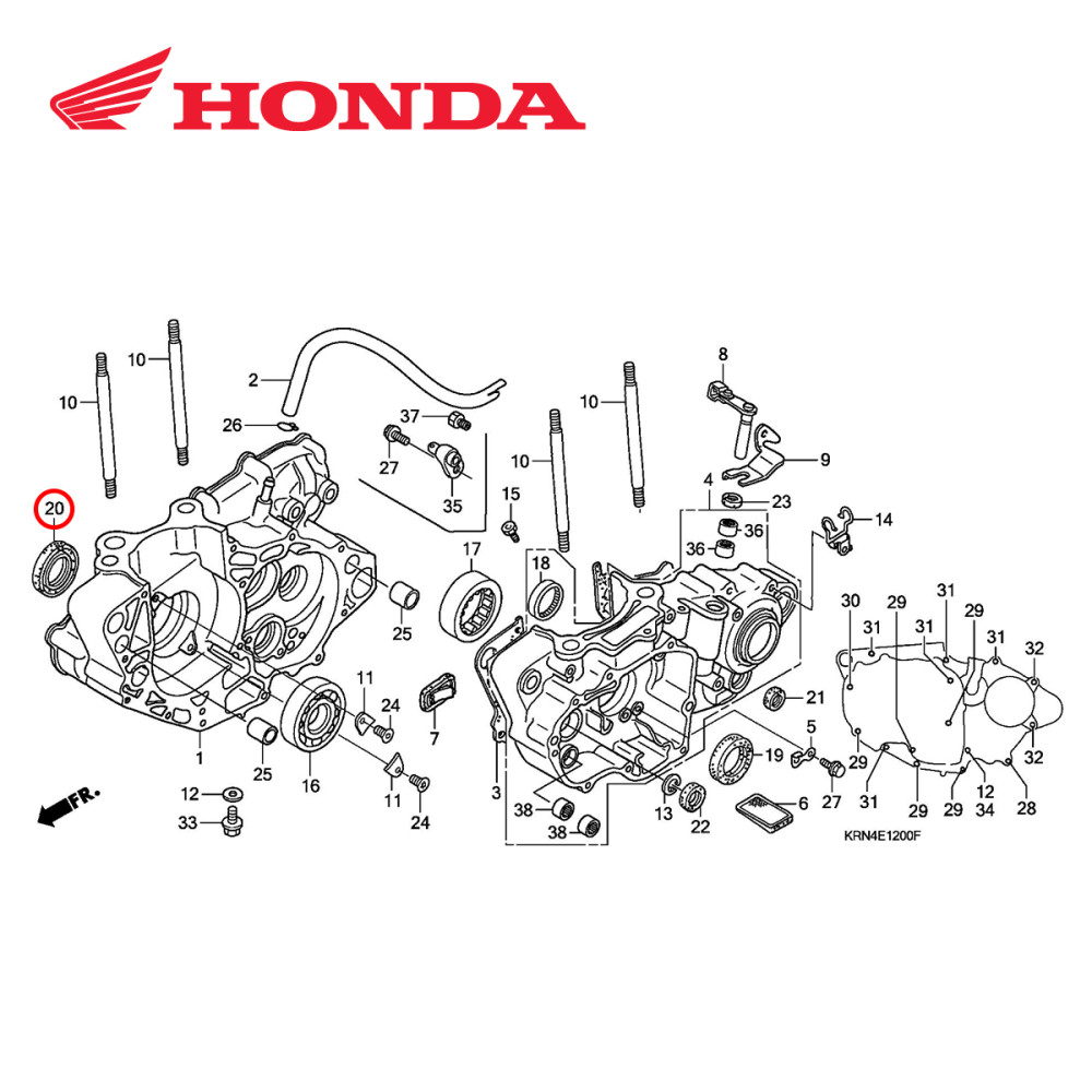 Retentor do Virabrequim Original Honda para CRF250 04/05 CRFX250 04/06 CRF450 02/05 Lado Direito 39X56X7