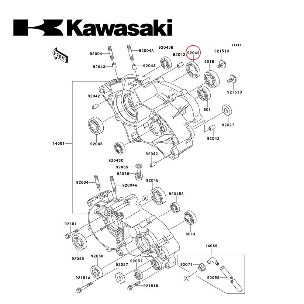 Retentor do Virabrequim Original Kawasaki para KX65 06/10