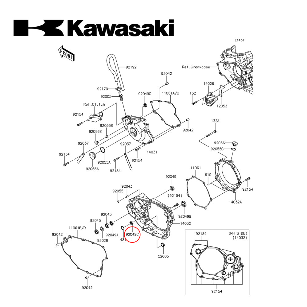 Retentor do Virabrequim Original Kawasaki para KXF450 06/15 KLX450 08/19