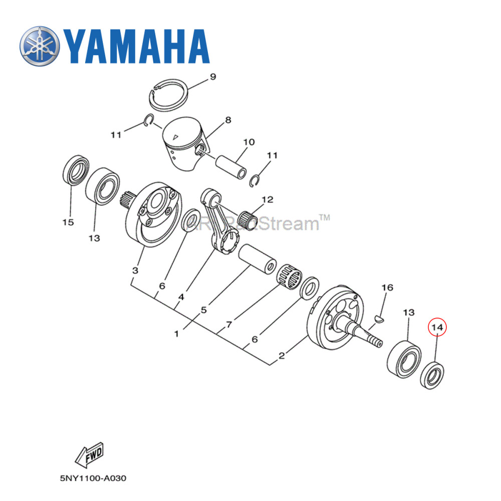 Retentor do Virabrequim Original Yamaha para YZ250 99/07 + 10/16