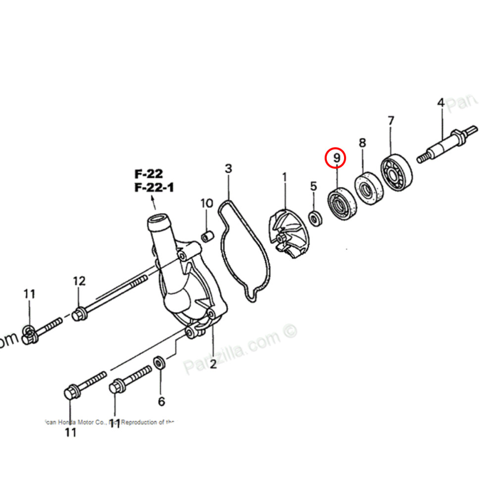 Retentor da Bomba D'Aágua Original para Honda CRF450 07/08 (Grande)