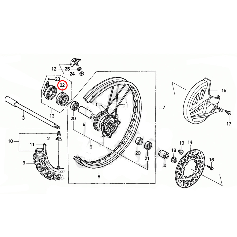 Retentor da Roda Dianteira Original Honda para CRF250X 04/15 CRF450X 05/09 e 12/15 (46x58x7)