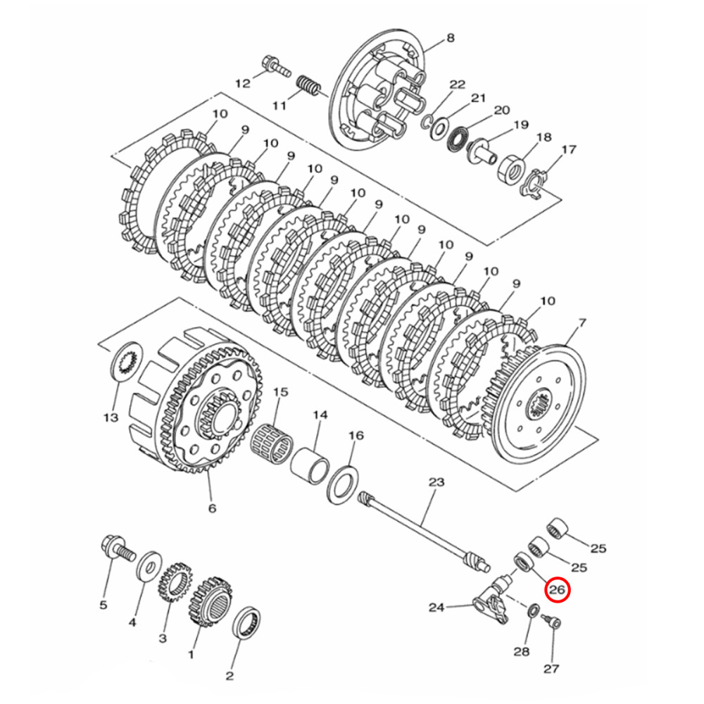 Retentor do Eixo de Embreagem Original Yamaha YZ80/85/125/250
