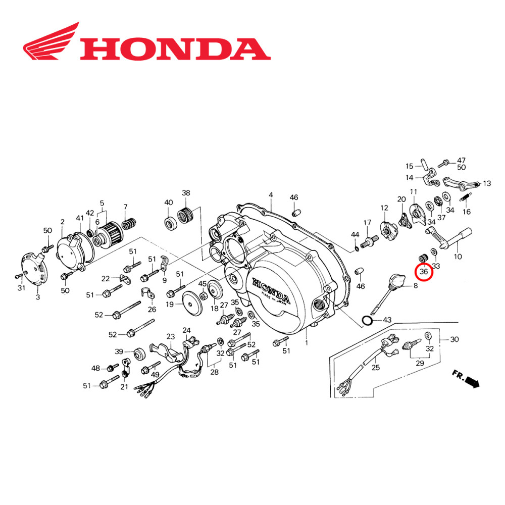 Rolamento Agulha Original Honda CRF 150 07/19 CRF 250R 04/17 CRF 250X 13/17 CRF 450R 02/16 CRF 450X 05/17 (Carcaça esquerda do motor)