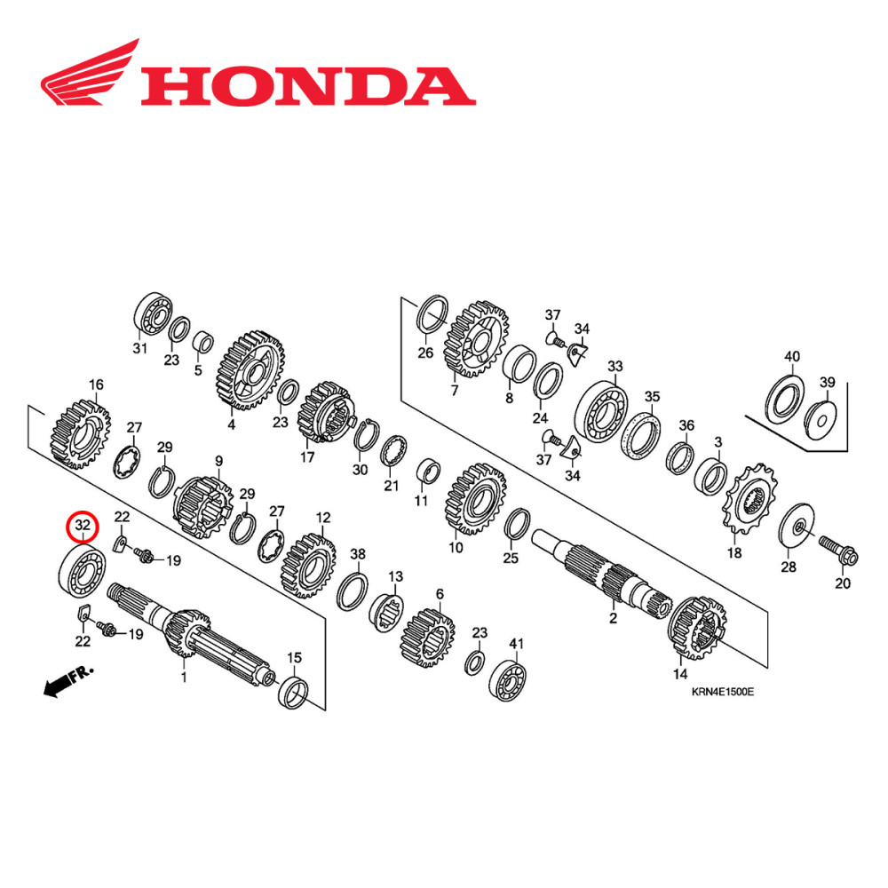 Rolamento do Eixo Primário Original Honda para CRF250 04 22X47X14