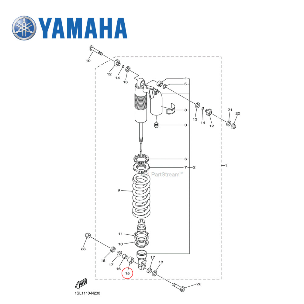 Rolamento da Agulha do Eixo Secundário Original Yamaha para YZF250 03/17 WRF250 03/17 YZF450 03/17 WRF450 04/17