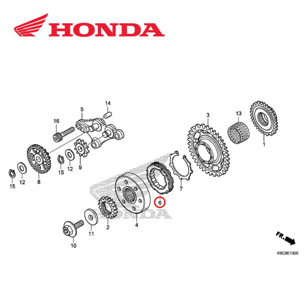 Rolamento de Partida Original Honda para CRF250X 04/17 Sentido Unico