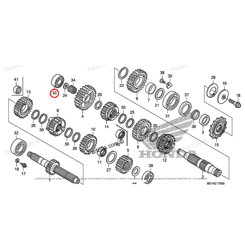 Rolamento de Transmissão Original Honda CRF450X 05/09 e 12/15 (Radial Esferas 5203U)