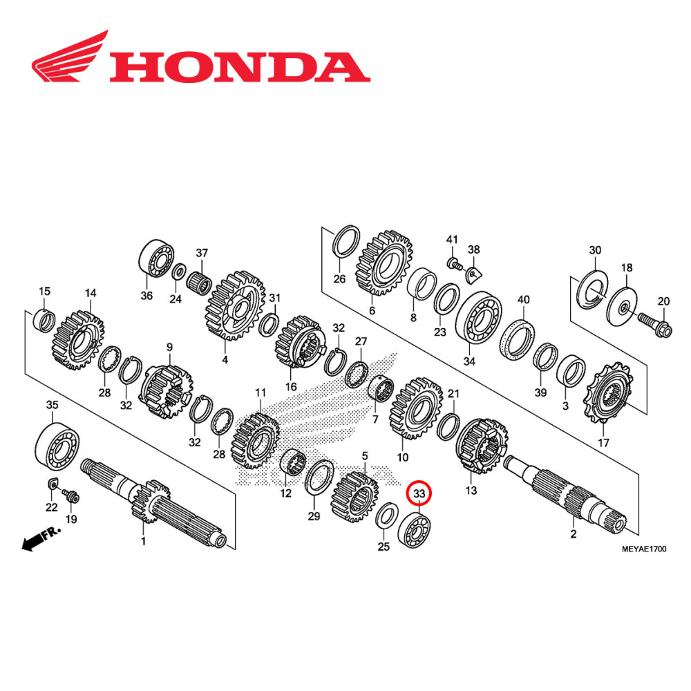 Rolamento da Transmissão Original Honda para CRF450 06/12 CRFX450 05/17 6203U
