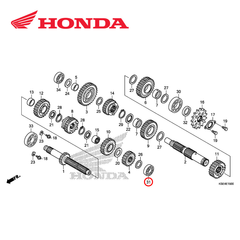 Rolamento do Balanceiro Original Honda para CRF150 07/15 com Esfera 6002