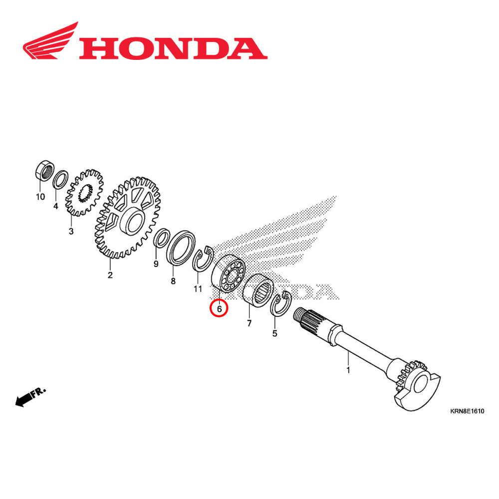 Rolamento do Balanceiro Original Honda para CRF250R 10/17 Formato de Agulhas 20X32X13
