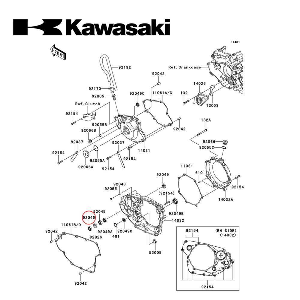 Rolamento do Balanceiro Original Kawasaki para KXF450 06/10 Direito