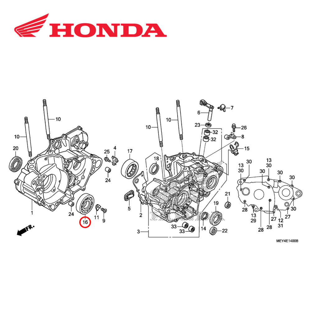 Rolamento do Virabrequim Original Honda para CRFX450 05/17 Direito