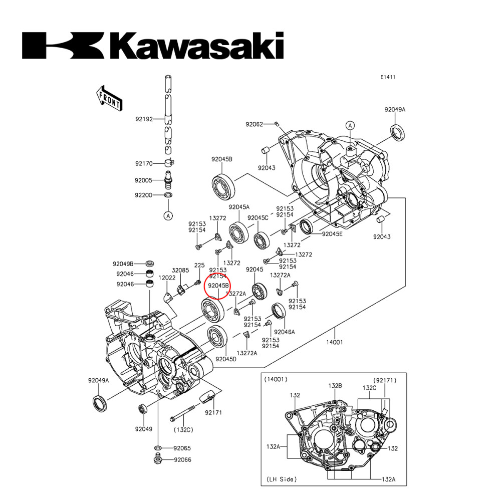 Rolamento do Virabrequim Original Kawasaki para KXF250 04/16