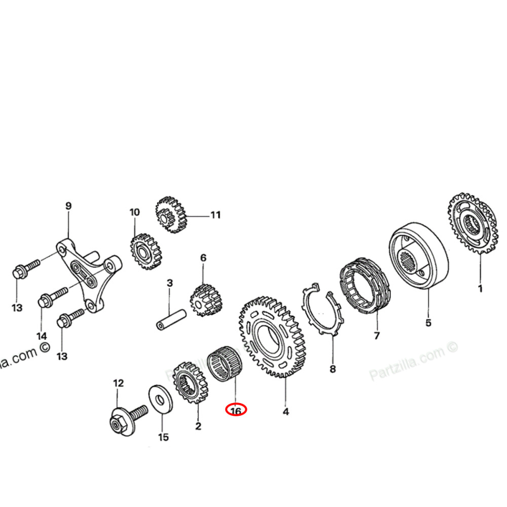 Rolamento de Embreagem de Partida Original Honda CRF450X 05/09 e 12/15 (Agulha 31x36x18.5)