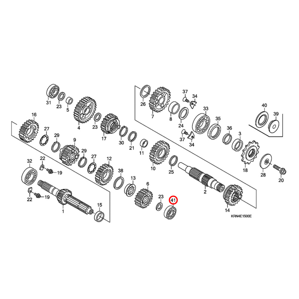 Rolamento de Transmissão Original Honda para CRF250 06 (Radial Esferas 17x36x10)