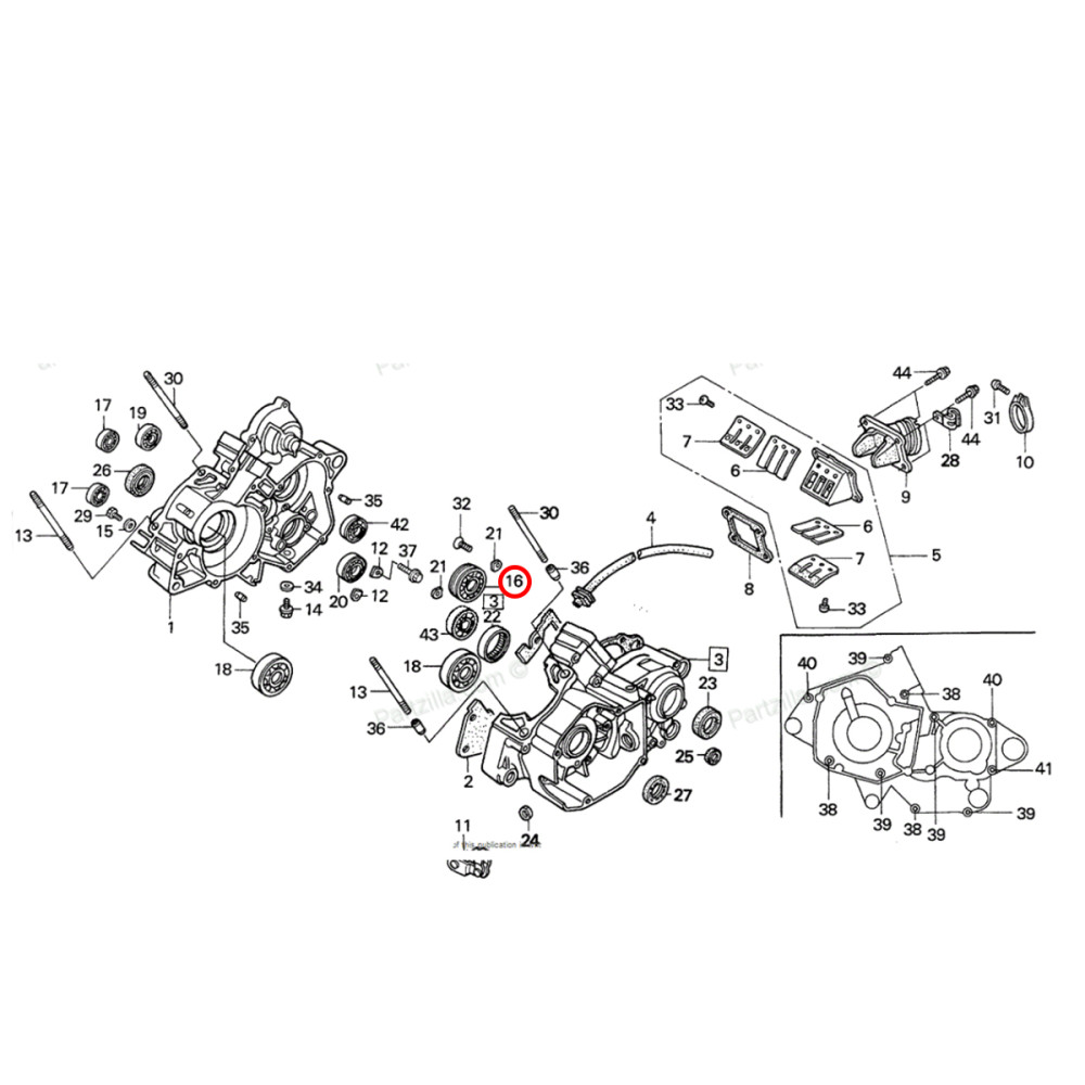 Rolamento de Transmissão Original Honda para CR125 98/03 CRF250 04/09 CRF250X 04/09 e 12/15 (Radial Esferas 17x35x10)