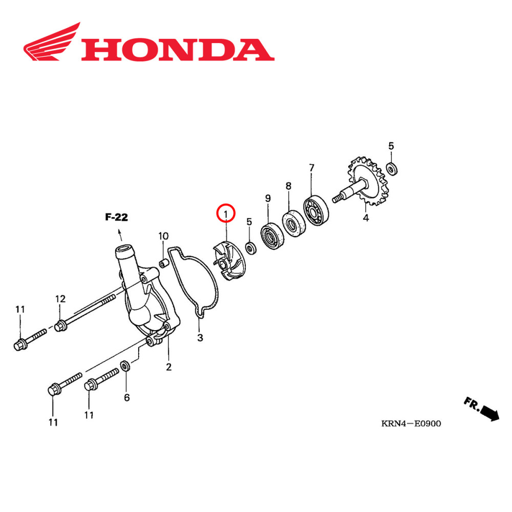 Rotor da Bomba D'Água Original Honda para CRF250 07/08