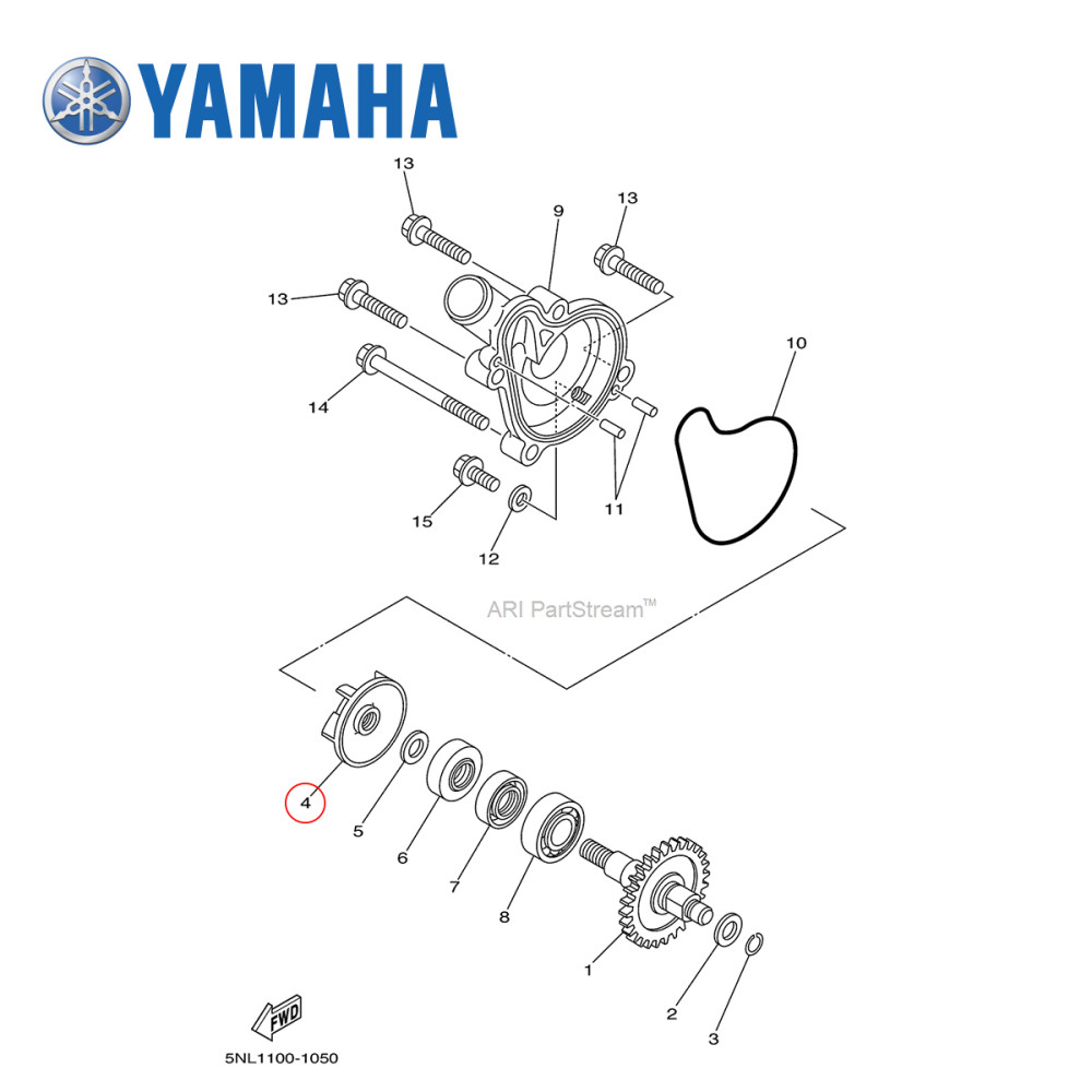 Rotor da Bomba D'Água Original Yamaha para YZF250 01/13 WRF250 01/13