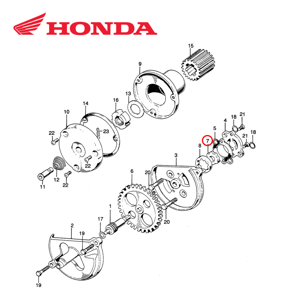 Rotor da Bomba de Óleo Interno Original Honda para CRF250 04/09