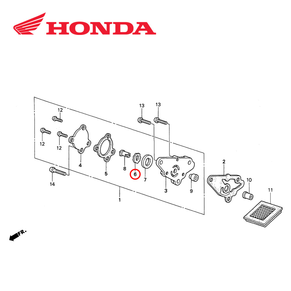 Rotor da Bomba de Óleo Interno Original Honda para CRF250 10/17
