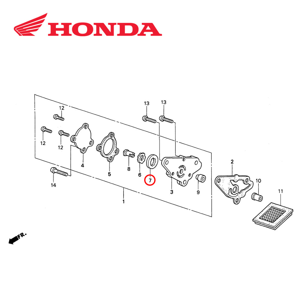 Rotor da Bomba de Óleo Externo Original Honda para CRF250 10/17