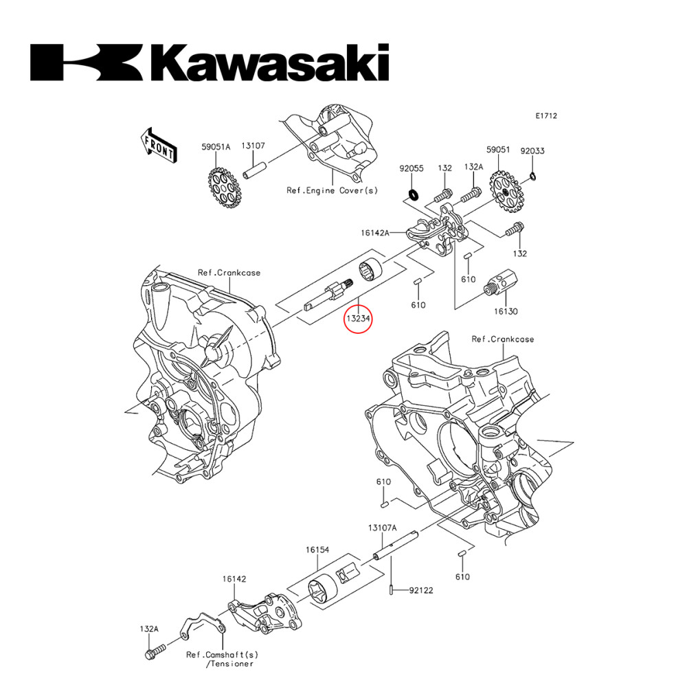 Rotor da Bomba de Óleo Original Kawasaki para KXF/KLX450 08/15