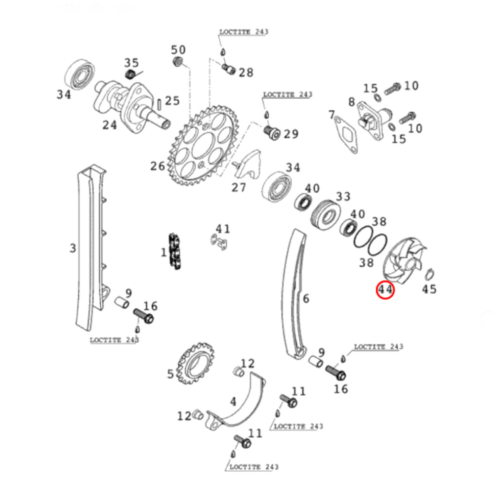 Rotor da Bomba D'Água Original KTM para EXC/SX 400/450/520/525 01/07 EXC 250 4T Racing 02/06