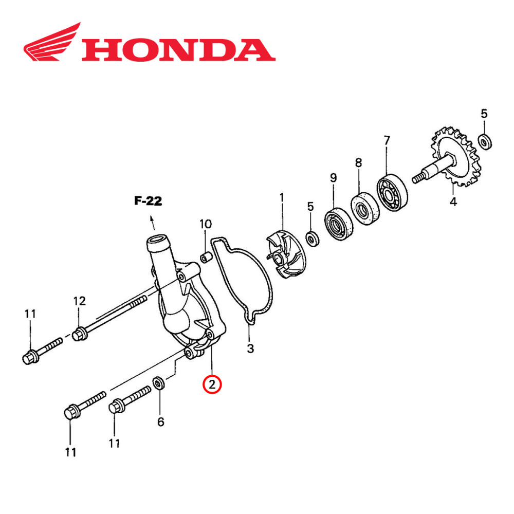 Tampa da Bomba D'Água Original Honda para CRF250 04/09 CRFX250 04/17