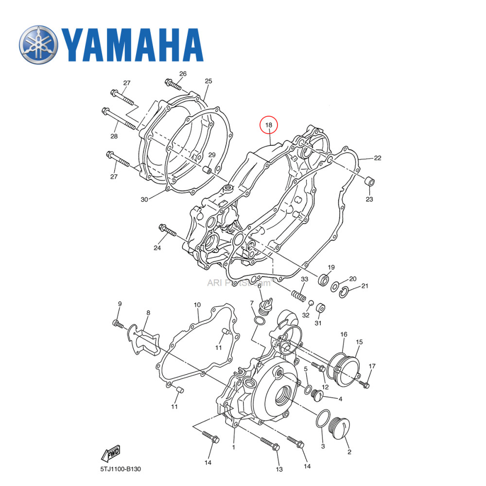 Tampa de Embreagem Original Yamaha para YZF450 04/05 WRF450 05/06 Lateral Grande do Motor