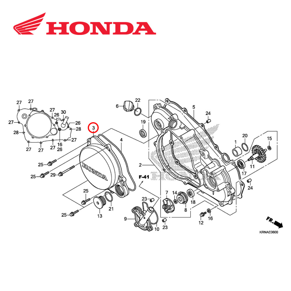Tampa de Embreagem Original Honda para CRF250R 10/17
