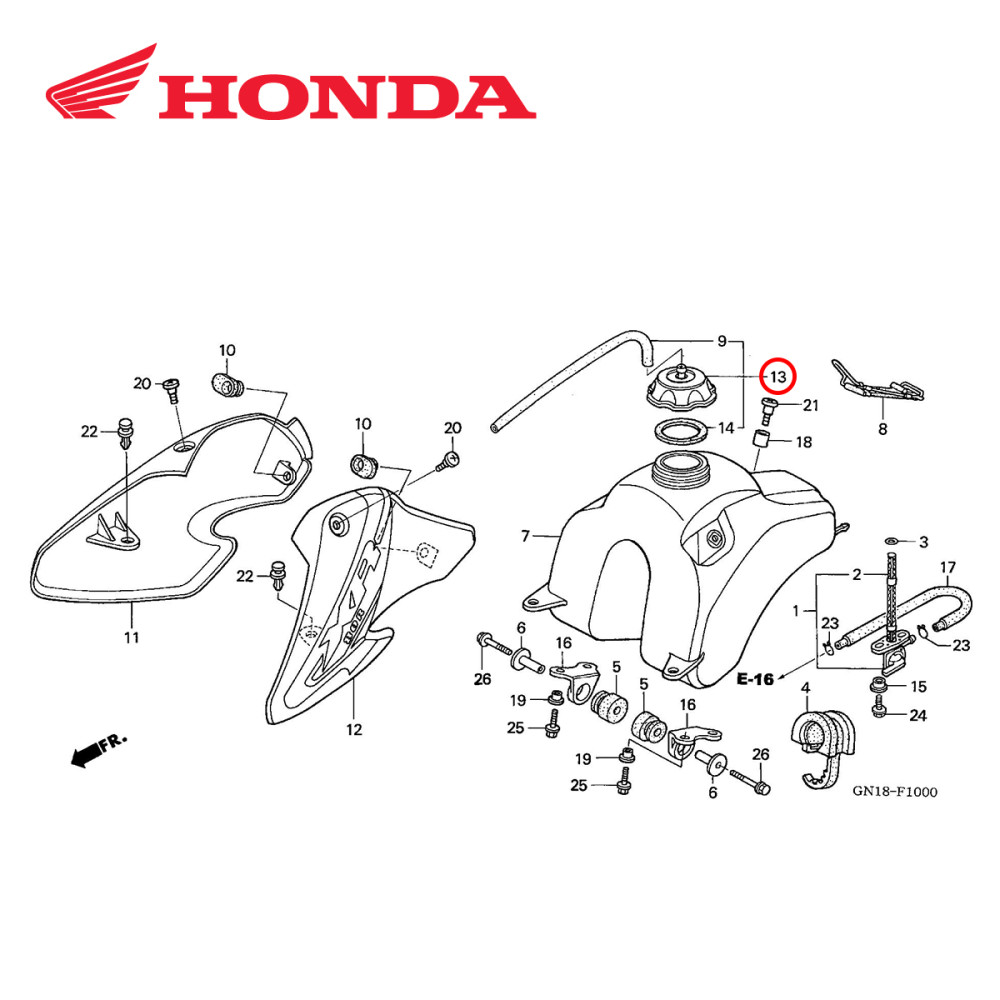 Tampa do Tanque Original Honda para CRF230 03/15