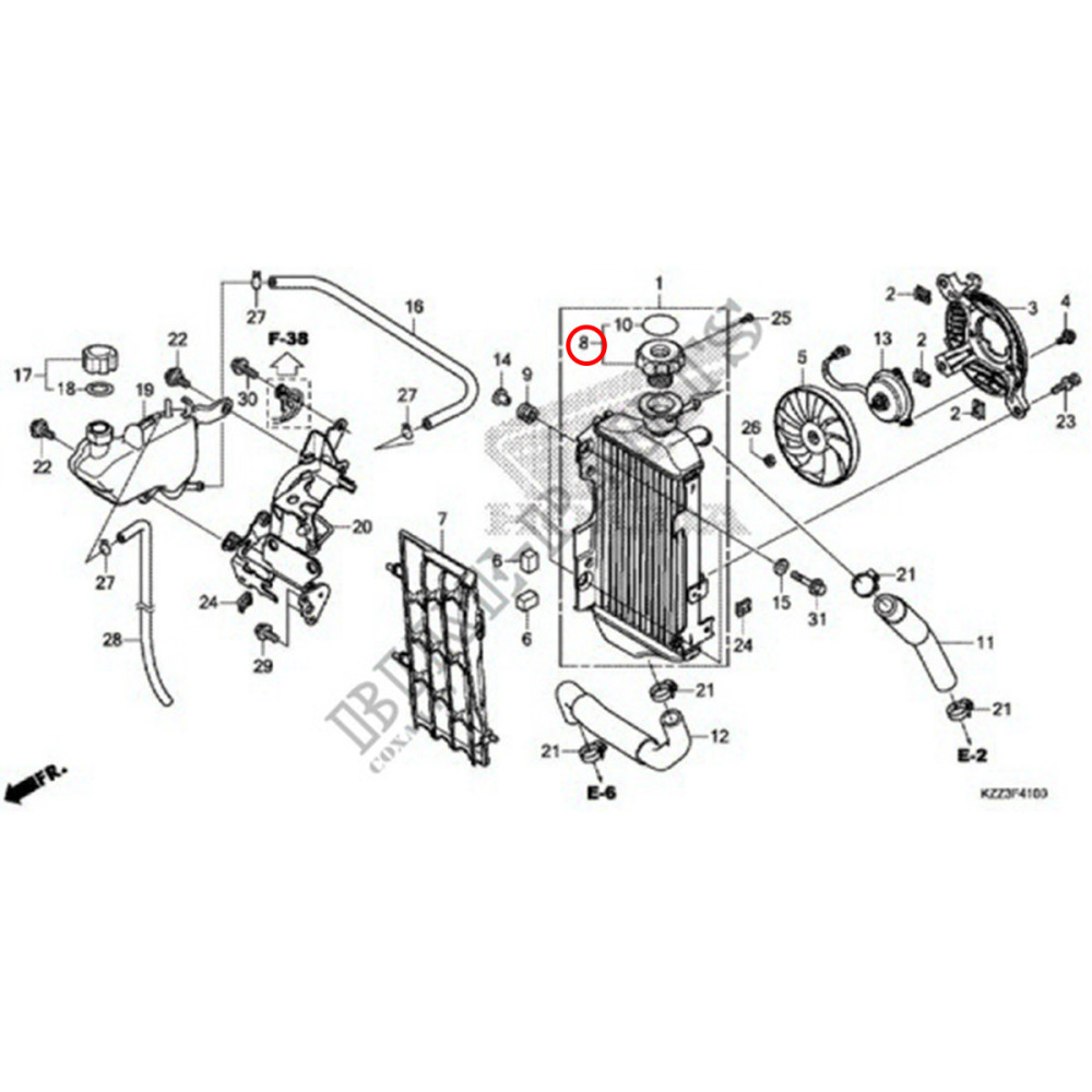 Tampa do Radiador Original Honda para CRF 250/450