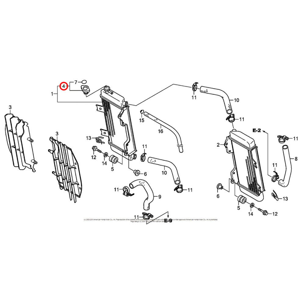 Tampa do Radiador Original Honda 1.1