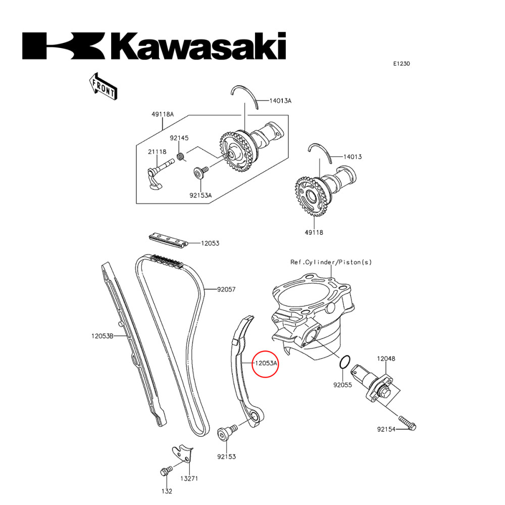 Tensor da Corrente de Comando Original Kawasaki para KXF250 04/16 Suzuki RMZ250