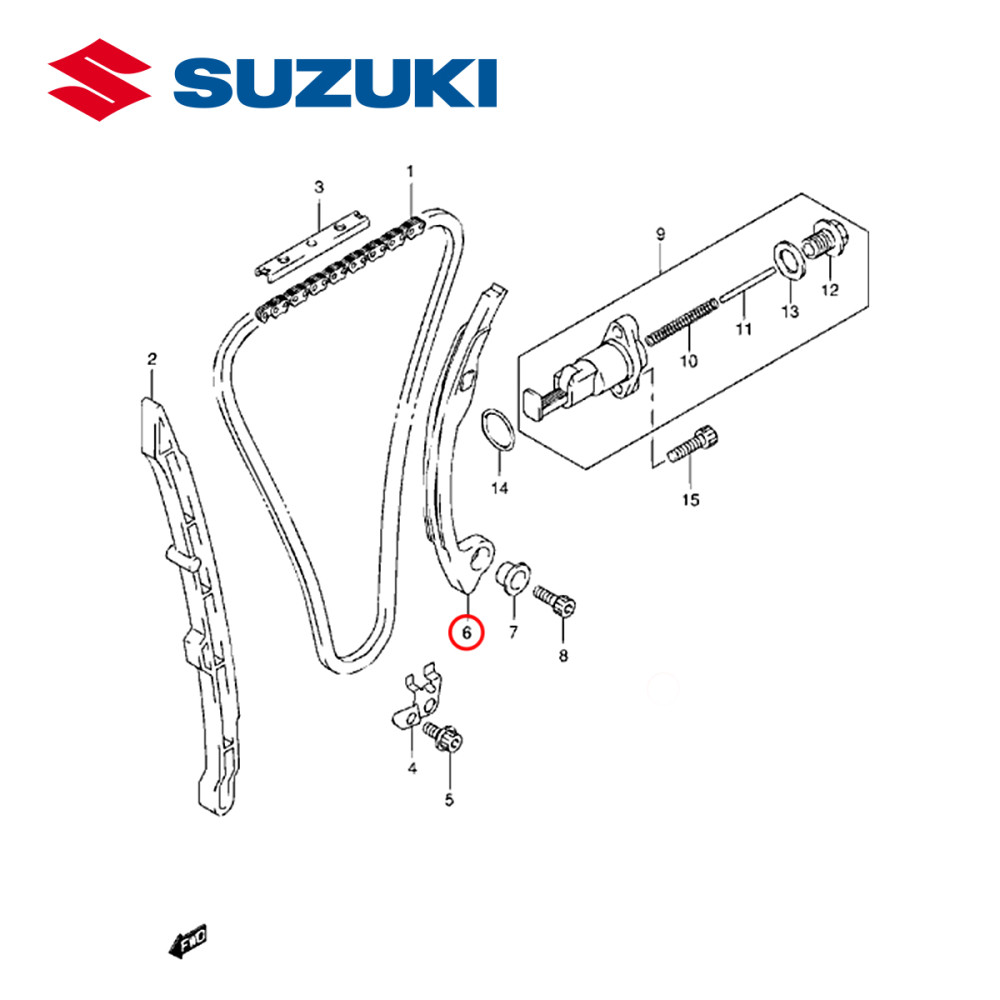 Tensor da Corrente de Comando Original Suzuki para RMZ250 07/15