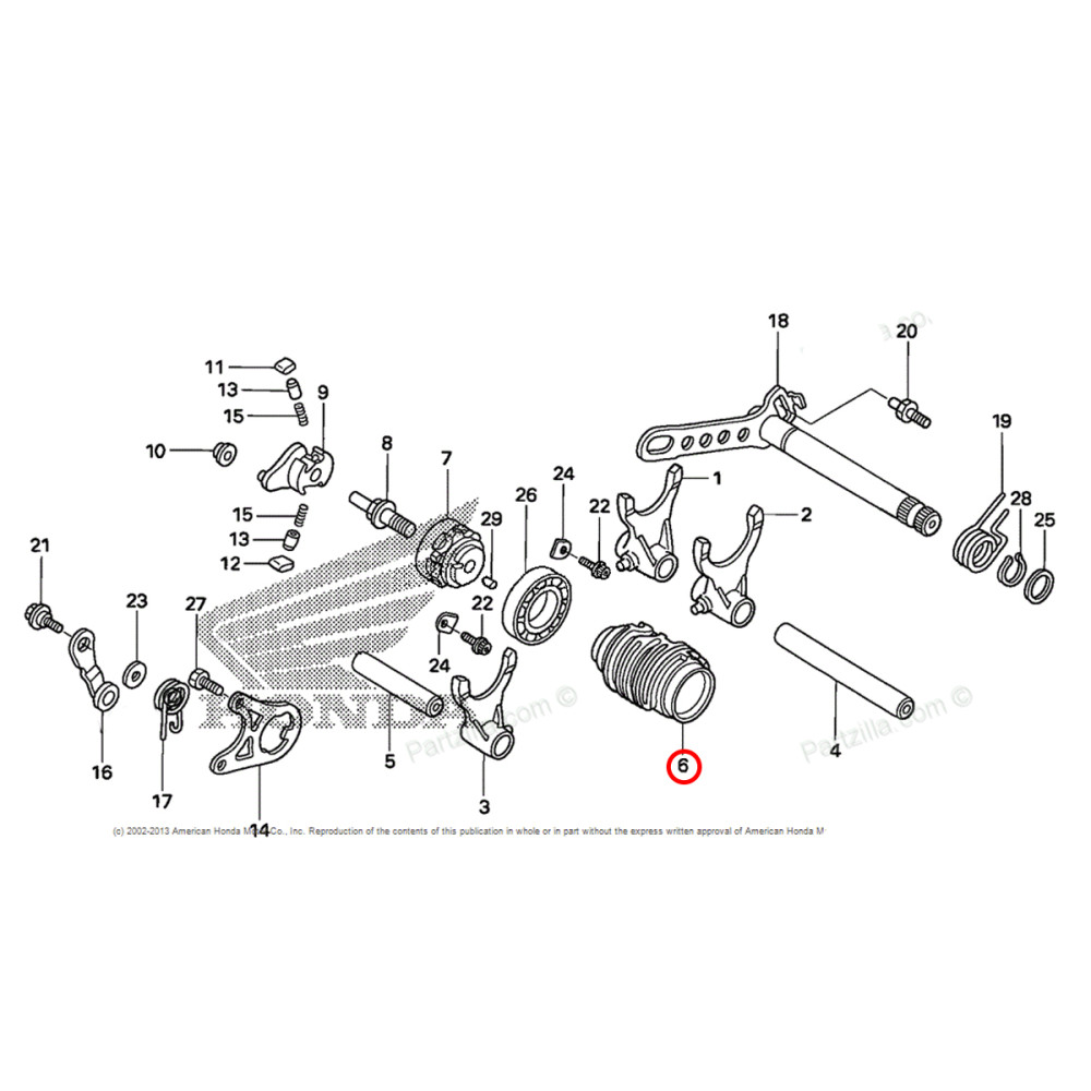 Trambulador do Cambio Original Honda para CRF450X 05/15