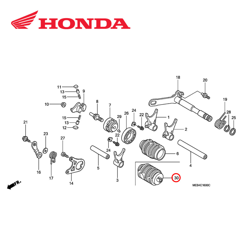 Trambulador do Cambio Original Honda para CRF450 08