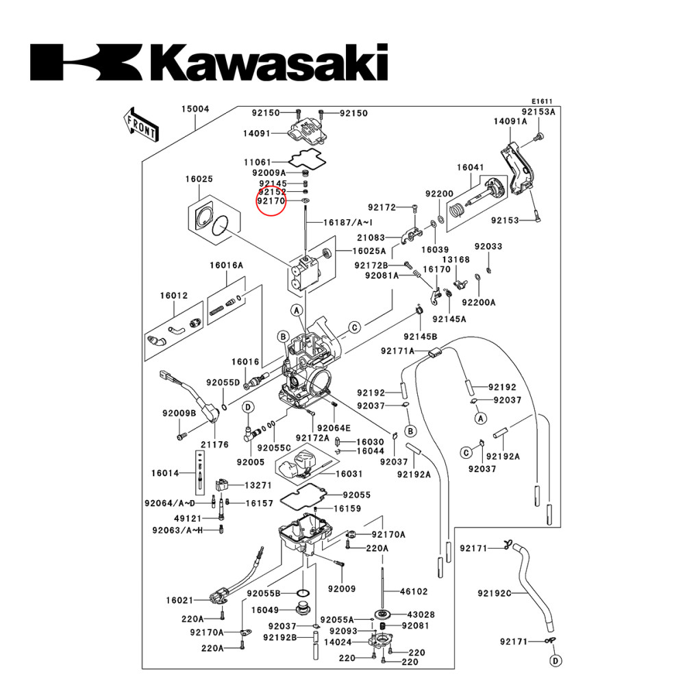 Trava da Agulha do Pistonete Original Kawasaki para KXF250 04/10 KXF450 06/08 KLX450 08/19